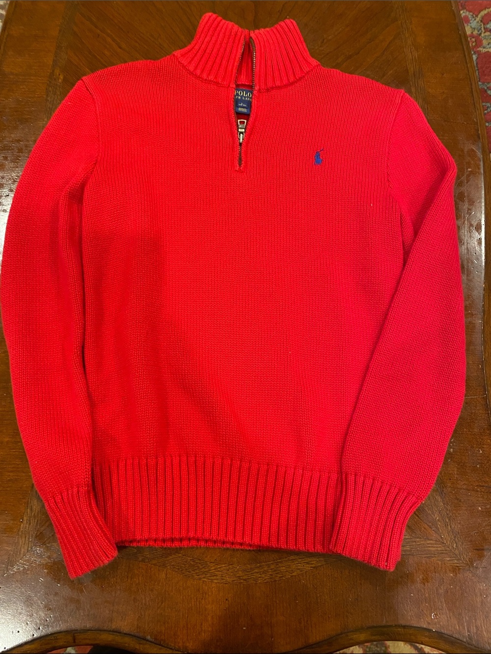 Polo by Ralph Lauren Bright Red Quarter-Zip Knit Sweater